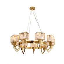 Contemporary Lights Simple Light Crystal Chandelier Metal Ceiling Hanging Lamp Large Pendant Lamps